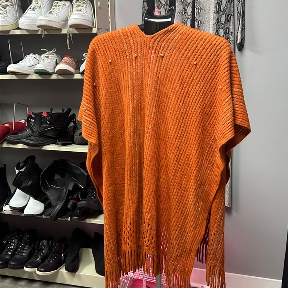 Orange Beaded Women's Sweater - Picture 2 of 3